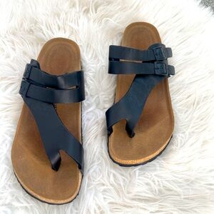 Strappy Memory Foam Cushion Footbed Outdoor Cork Footbed Slides